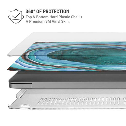 Turquoise Watercolor Geode MacBook Pro 14in (2021-24) Case plus Skin